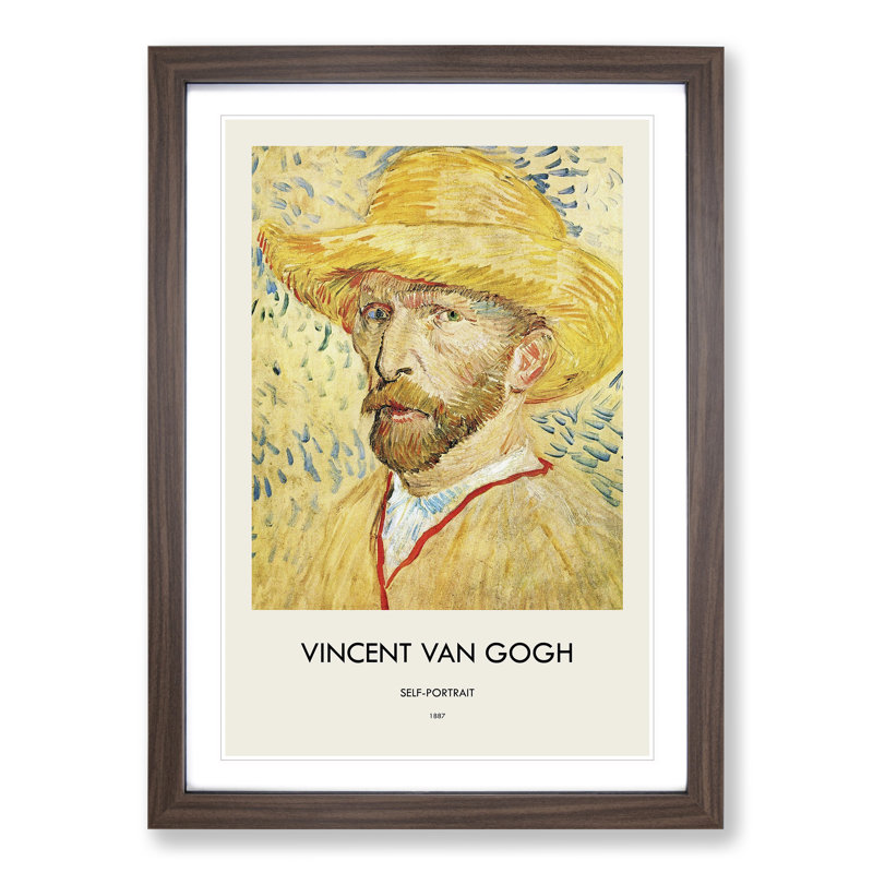 Self Portrait Vol.4 by Vincent Van Gogh - Picture Frame Painting, Walnut, 65cm H x 48cm W x 2cm D