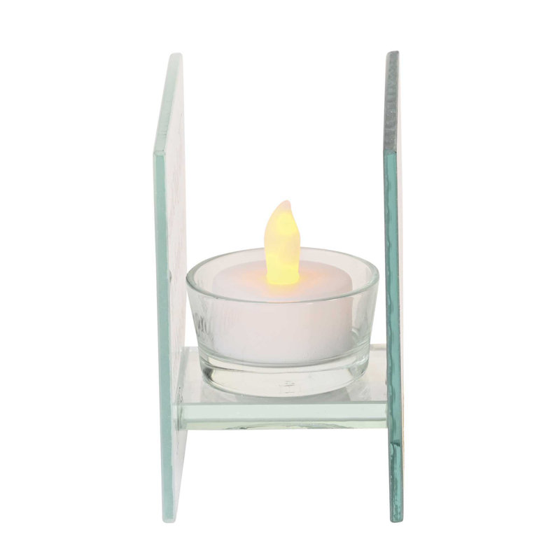 Photophore en verre 4 po avec bougie inclus