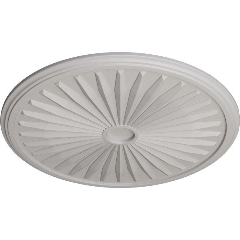 Endurathane Leandros Ceiling Medallion, 33 1/8"OD x 3 1/2"ID x 1 3/8"P (Fits Canopies up to 5"), Hand-Painted Ultra Pure White Finish