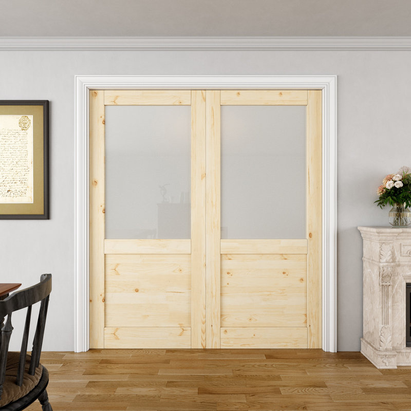 Portes coulissantes intérieures en verre givré pour garde-manger, 72 po x 80 po