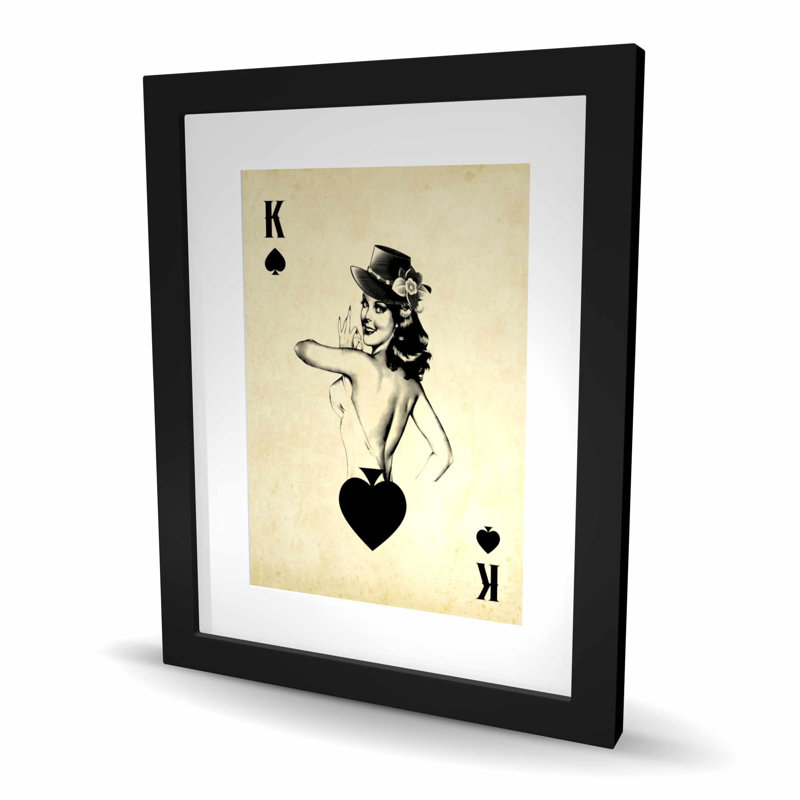 King of Spades - Reproduction matte encadrée rétro pour la décoration intérieure