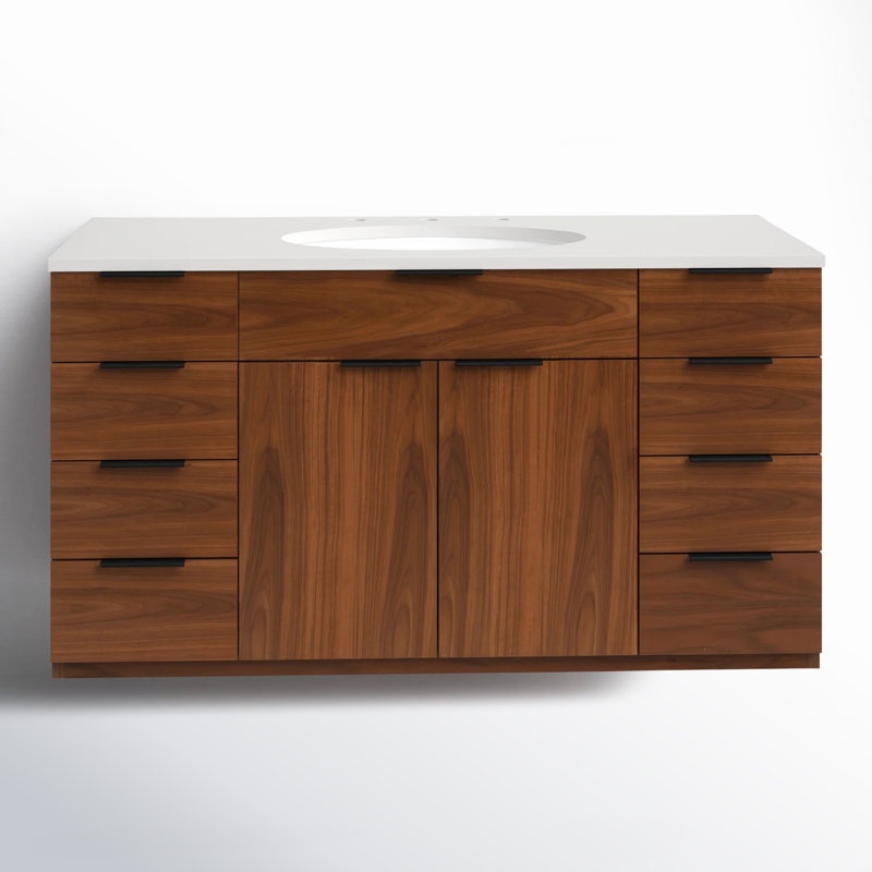 Bexley 48" Wall-Mounted Single Bathroom Vanity with Quartz Top