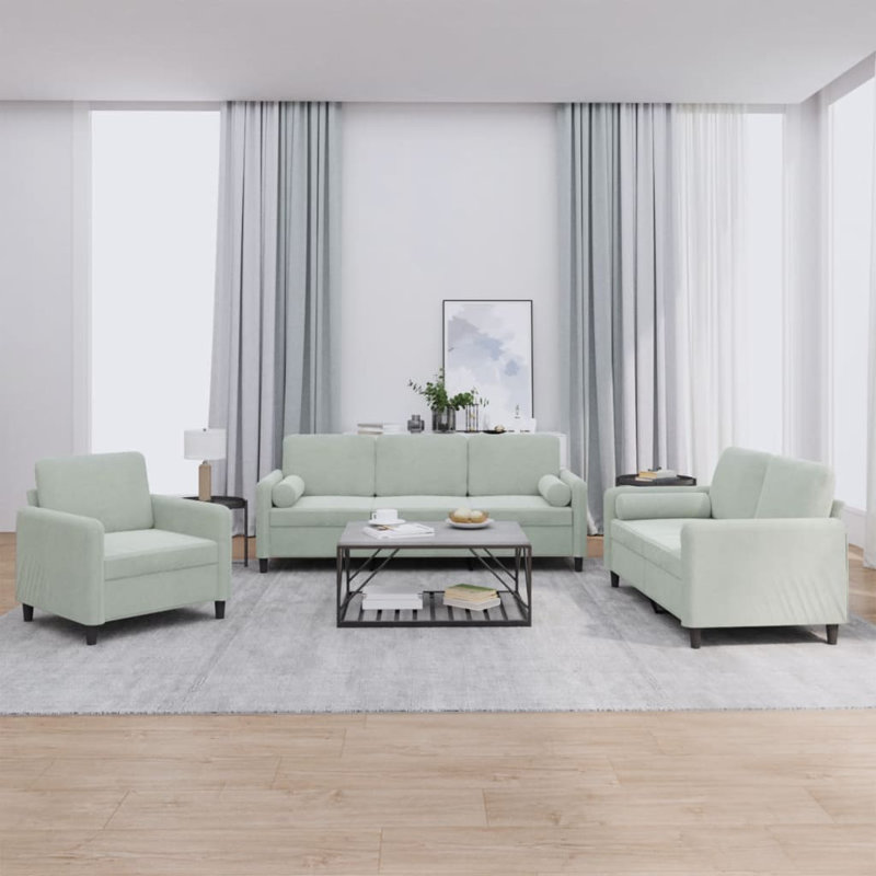 Canapé Thailan, 100 % polyester gris clair