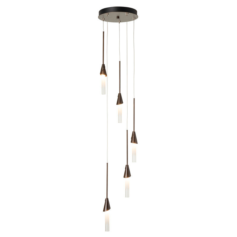 Lilium Round Pendant, 5 Lights, Bronze, 19.4"