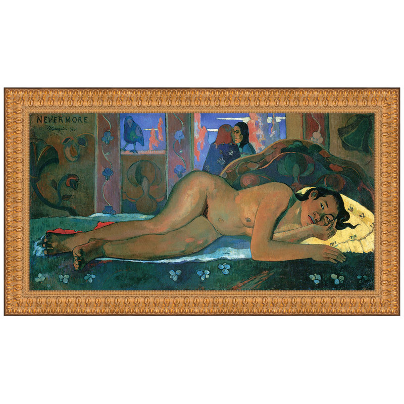Nevermore, 1897 Print by Paul Gauguin, 28.5" H x 48.5" W x 1.75" D