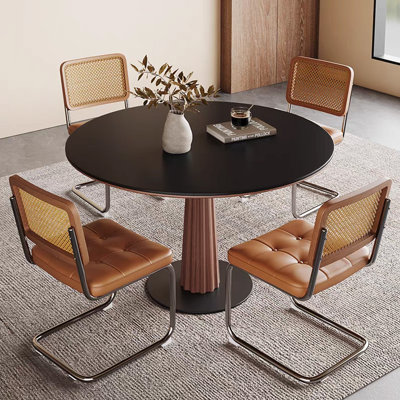 French retro dining table and chair combination