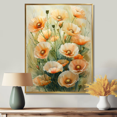 «Yellow Poppies Whispers Of Love III», impression d'art mural coquelicots