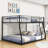Metal Bunk Bed With Ladder And Guardrails-1909772803