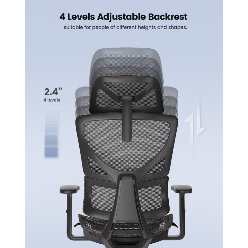 Task Chair with Headrest, Gray