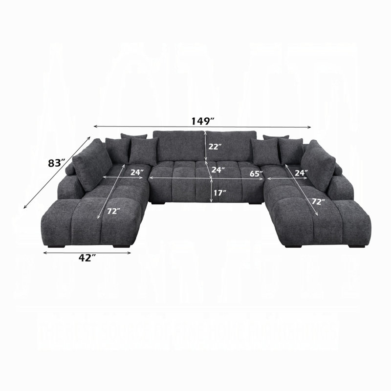 Jancis Sectional Sofa W/6 Pillows