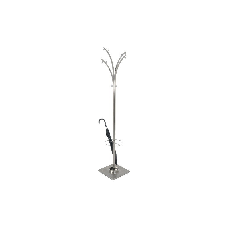 Bean Steel Freestanding Coat Rack, Stainless Steel / Chrome