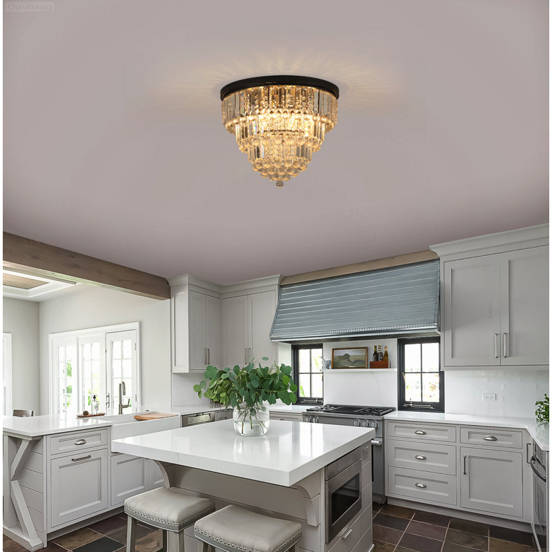 Lustre en cristal 20 lumières de luxe moderne 20 lumières encastrées noir mat, Noir