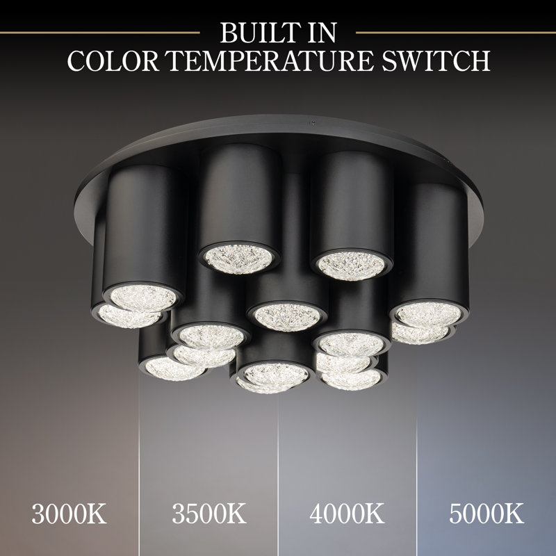 Tamara 14 - Light LED Flush Mount, Black