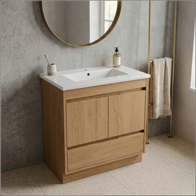 Ceramic Bathroom Vanity Sink Top with Single Hole, Drop in Bathroom Vessel Sink Bowl Rectangle