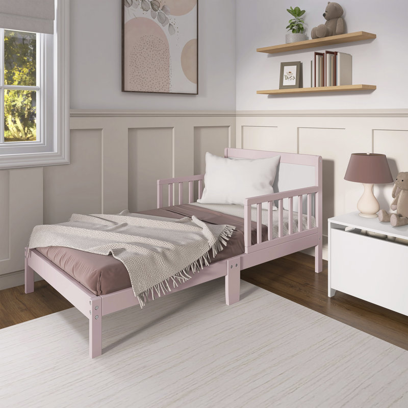 Brookside Toddler Solid Wood Bed by Dream On Me, Blush Pink