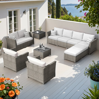 Koyno 10 - Person Patio Conversation Set with Cushions