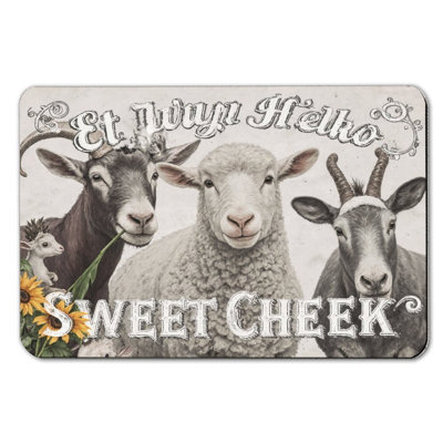 Tapis pour salle de bain Goat And Sheep Sweet Cheek Bathroom 16 X 24