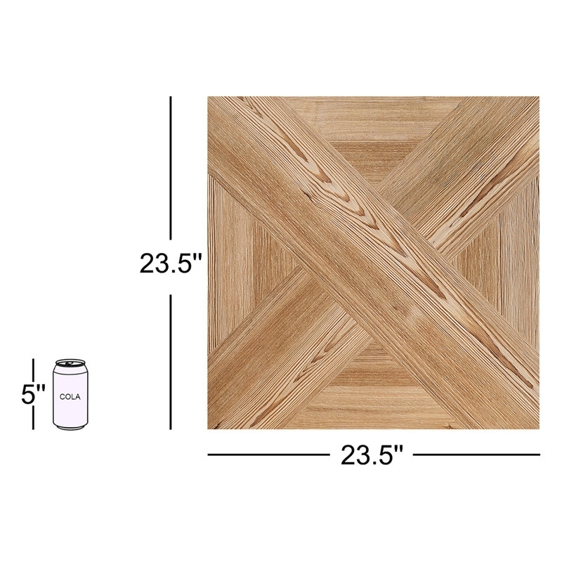 Carreau de mur et de plancher en porcelaine aspect bois 24 po x 24 po Evergreen (11,62 pieds carrés / caisse), Marron clair