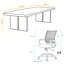 Ensemble de table de conférence moderne en bois massif pour 8 personnes avec 8 chaises de bureau-662200606