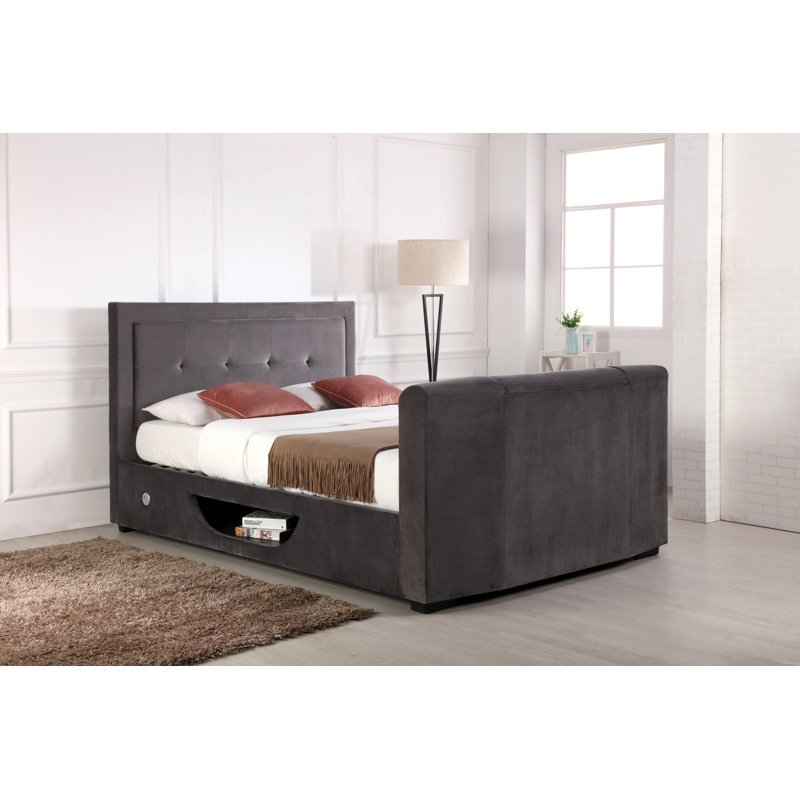 Upholstered Velvet Lift Up Storage Bed