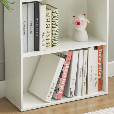 Bibliothèque à 5 niveaux avec porte - Bibliothèque de rangement en bois, vitrine pour la maison et le bureau, bleu