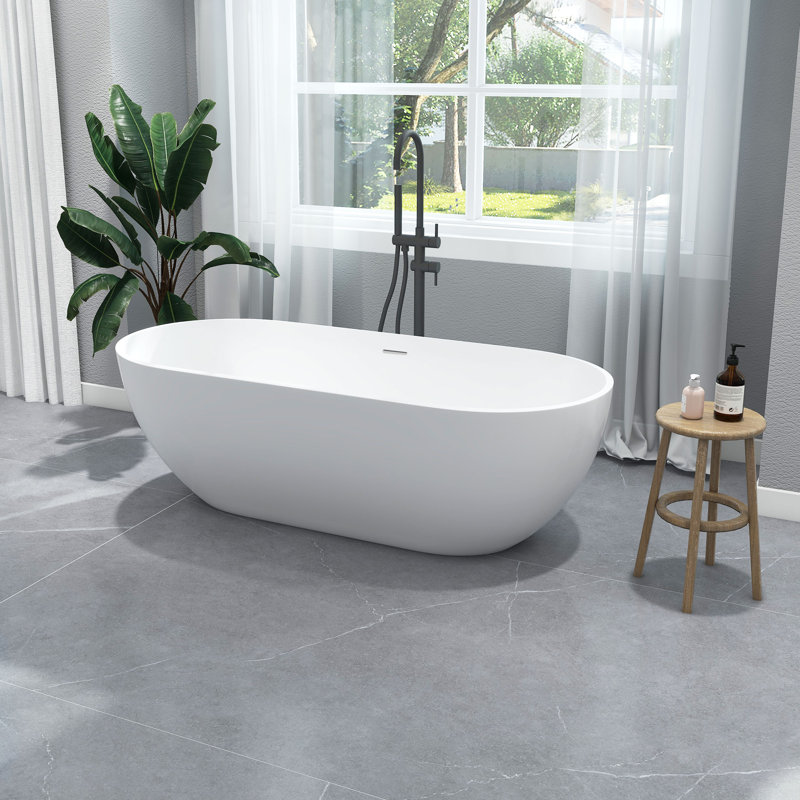 69'' x 30'' Soaking Solid Surface Bathtub