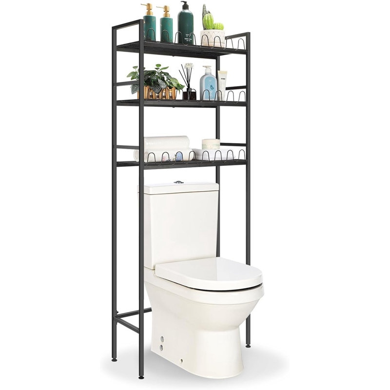Rangement pour salle de bain Tasharn, Noir mat