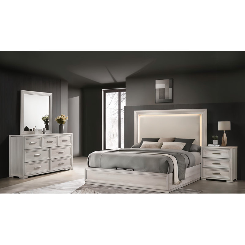 Ensemble de chambre à coucher pour grand lit 4 pièces 2041 Highland, Blanc, Grand
