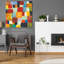  «City Block 1» par Cheryl Warrick, art mural en verre acrylique, 36 po x 36 po