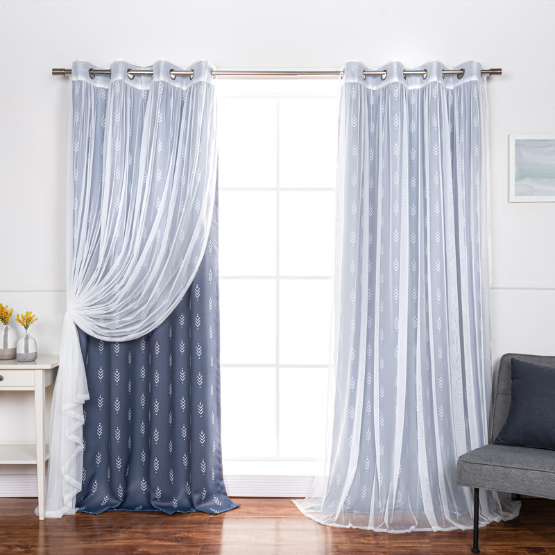Rideau obscurcissant en polyester Kariyah, L 52 po x L 84 po, Indigo