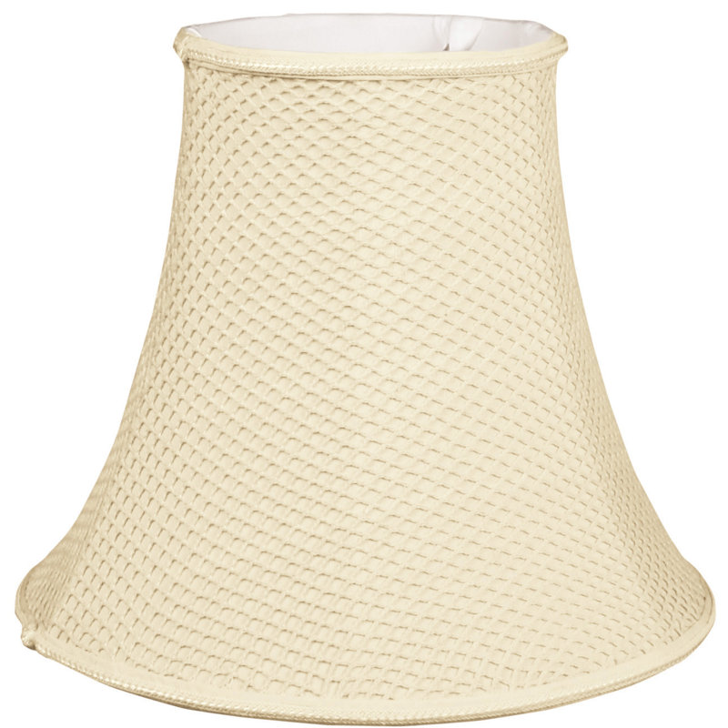 Abat-jour cloche en soie / shantung (araignée), Beige, H 11,5 po x l 14 po x P 14 po