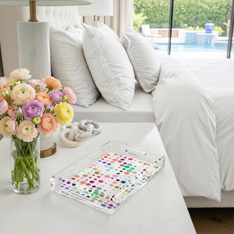 Mod Confetti Andre Acrylic Rectangle Decorative Tray, 22.5"W x 14.5"D x 2”H