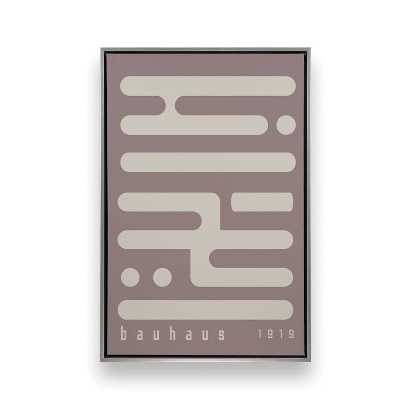Impression sur toile Warm Taupe Bauhaus Minimalist Circuitry II, H 48,75 po x l 32,75 po x P 1,75 po, Chrome poli