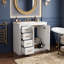 Ensemble de meuble-lavabo 30 po avec lavabo en céramique, meuble de rangement pour salle de bain avec cadre en bois massif, ensemble de meuble-lavabo autoportant avec 3 tiroirs et portes à fermeture douce-576806945-576806974