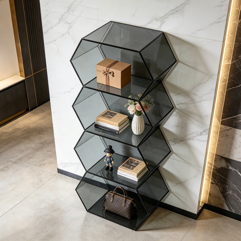 Simple and Creative Acrylic Bookcase, (4 Shelves) 55.12"H x 23.62"W x 9.84"D