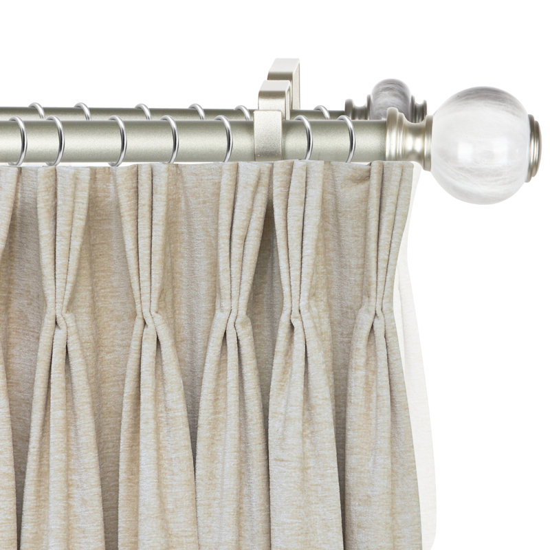 Tringle à rideaux double classique en métal de 1 po de diamètre, 28" - 48", Étain