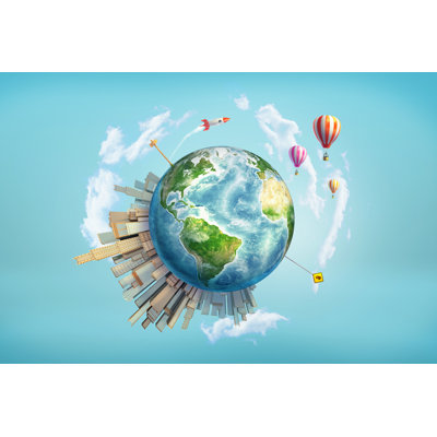 Earth Globe - Wrapped Canvas Print