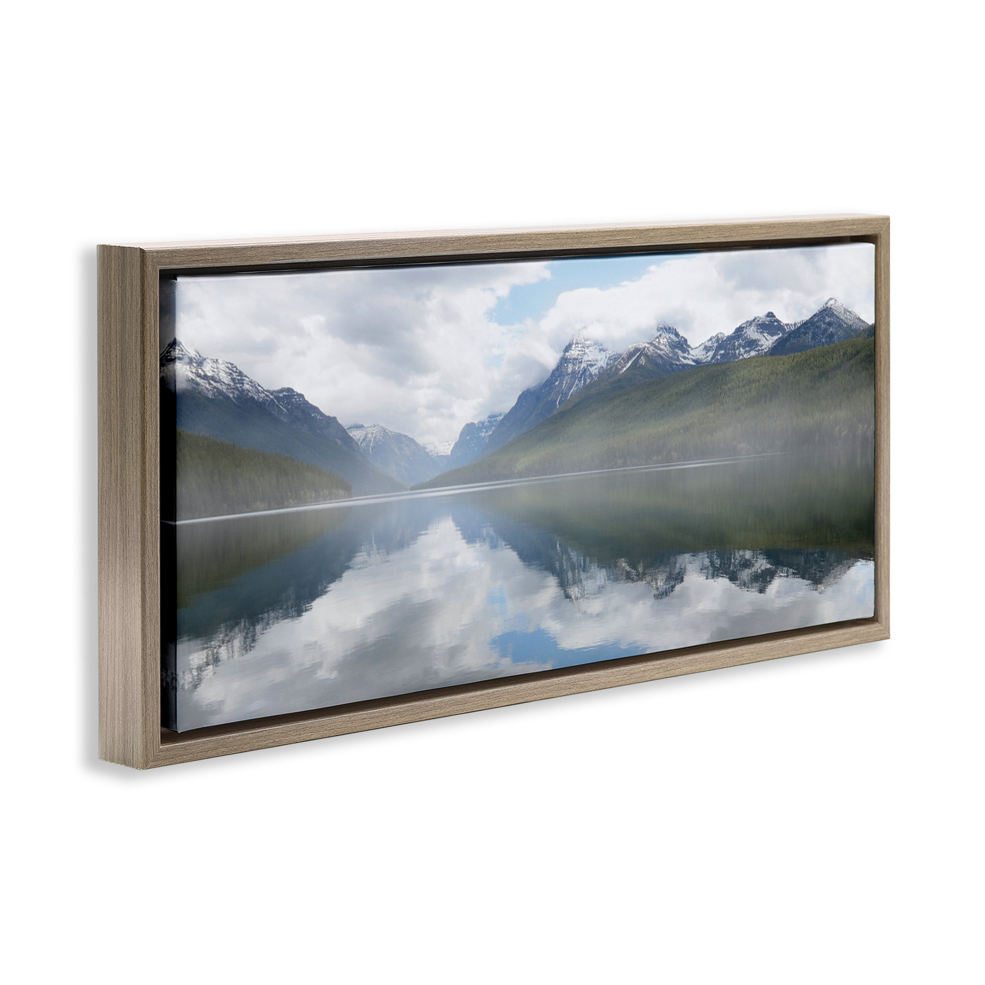 Millwood Pines Mountain Peak Reflections Framed Floater Canvas Wall Art