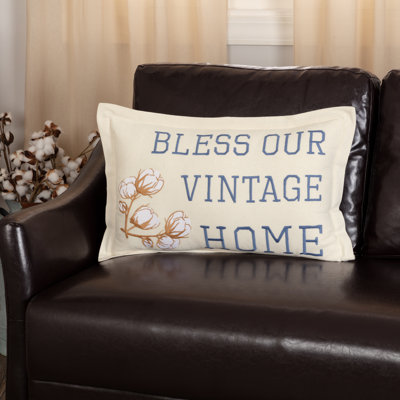 Ashmont Embroidered Cotton Reversible Throw Pillow