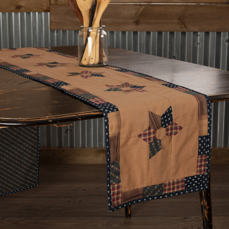 Penley Patchwork 100% Cotton Independence Day Table Runner, 90" L x 13" D