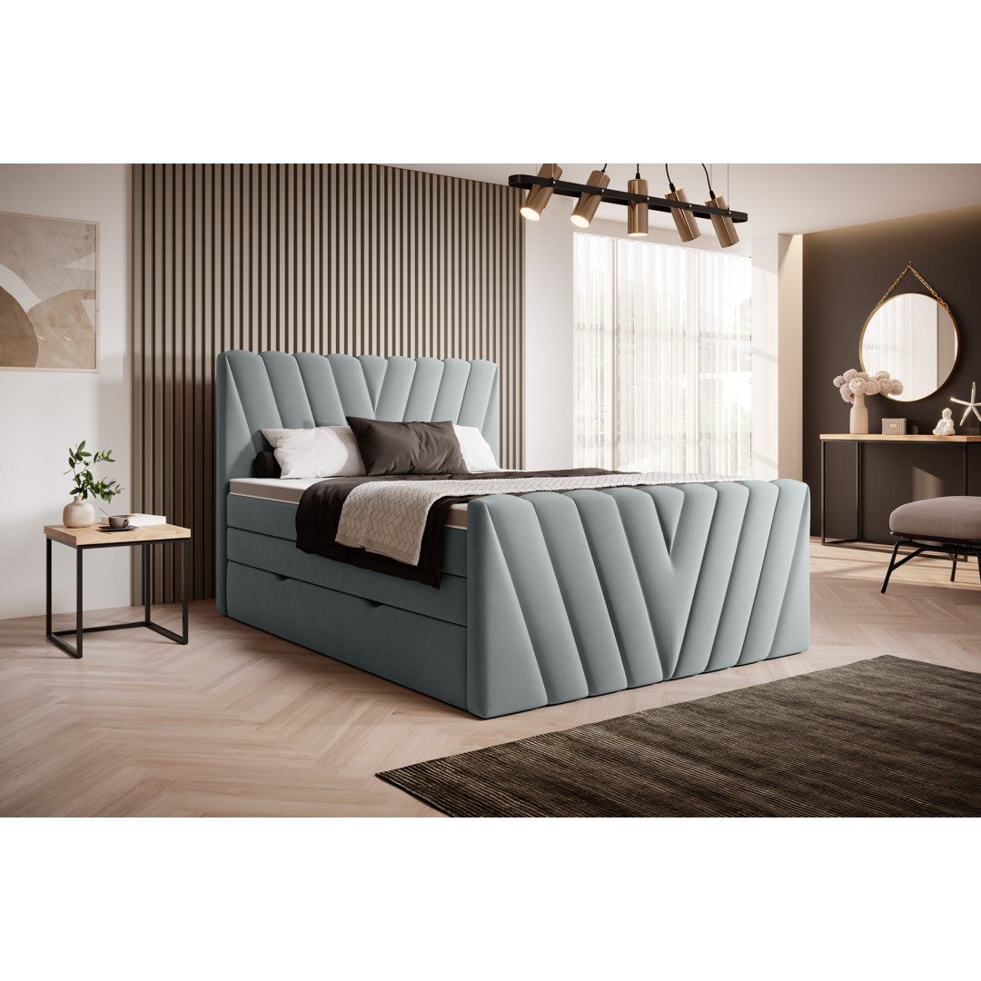 Boxspringbett Leita mit Topper und Bettkasten