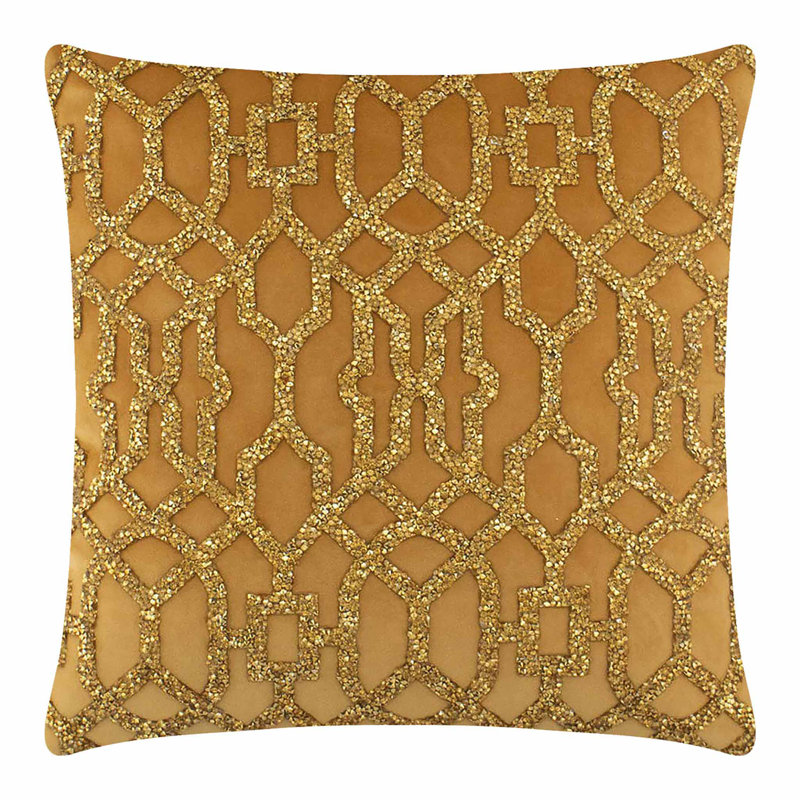 Coussin Sparkles Home Insertion de plumes | 20 x 20 po, Jaune