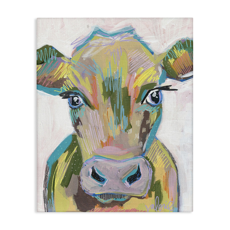 «Vivid Cow Visage» par Valerie Weiners, H 48 po x l 36 po