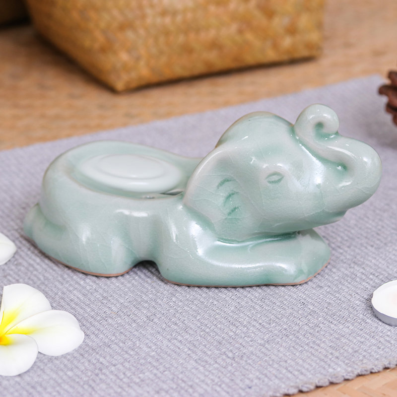 Handmade Elephant Clean Celadon Ceramic Soap Dish