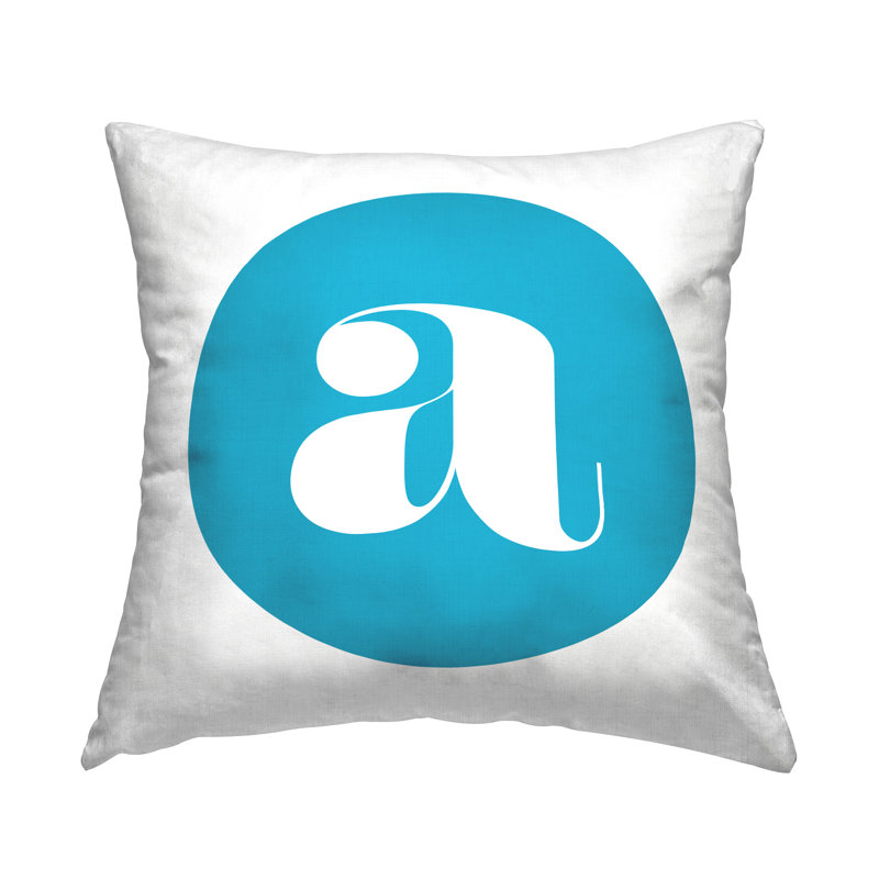 Blue Initial Throw Pillow, A