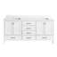 Meuble-lavabo 72 po, armoire de rangement en bois massif, comptoir de meuble-lavabo autoportant avec double cuve
