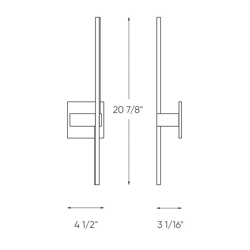 Perryopolis Aluminum LED Flush Mounted Sconce, Black