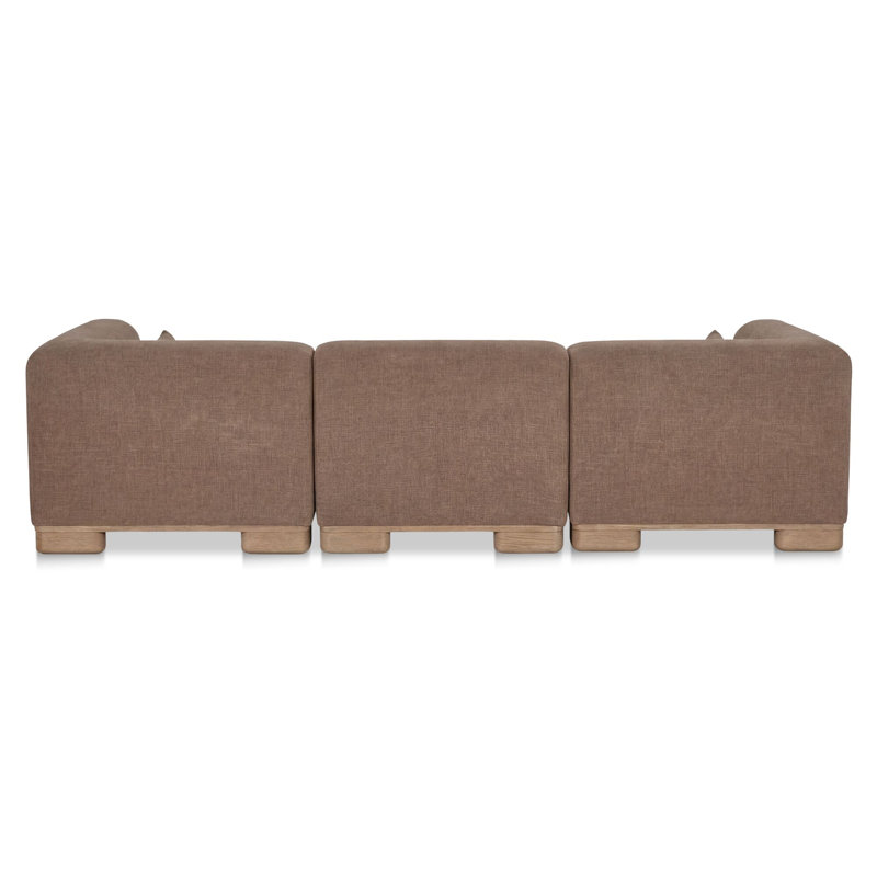 June Modular Sofa Performance Fabric, 30" H x 115" W x 40" D, Brown