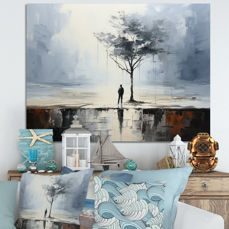 «Coastal Minimalisme Solitude I», reproduction d'art sur toile, H 30 po x l 40 po x P 1,5 po, Toile tendue