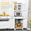 Freestanding 67" Kitchen Buffet with Hutch, Pantry Cabinet with Microwave Stand, Adjustable Shelf, 2 Drawers, Cupboard, White
